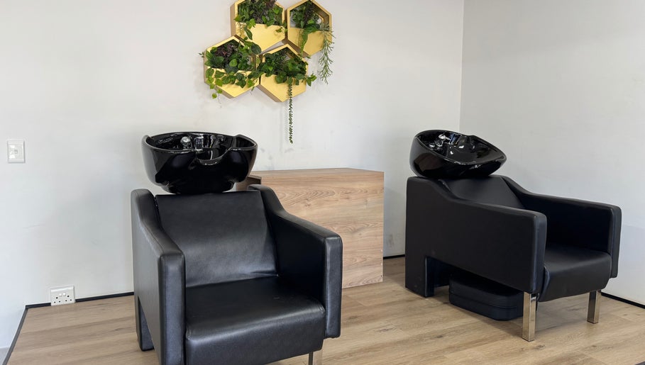 Sleek hair wash stations at Just Glow Hair Studio, Cape Town, Western Cape, ZA.