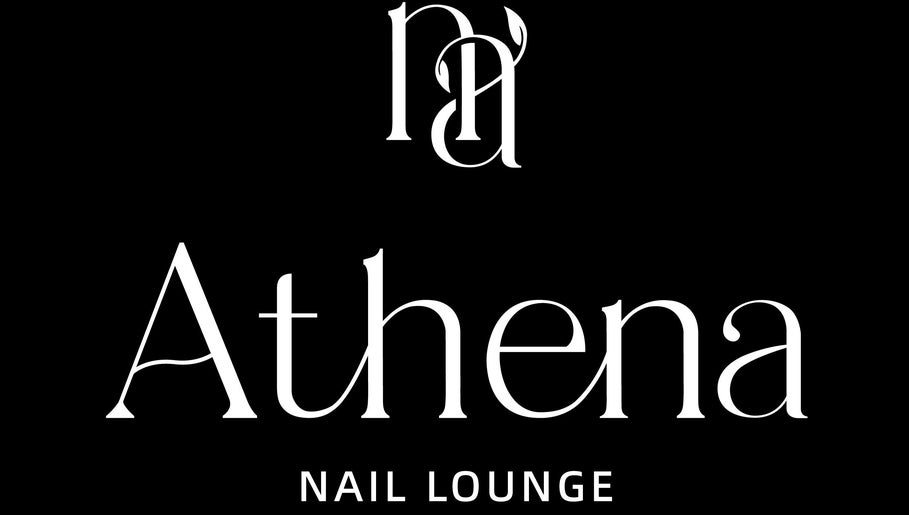 Elegant logo of Athena Nail Lounge in Spring, Texas, US, showcasing sophisticated typography on a black backdrop.