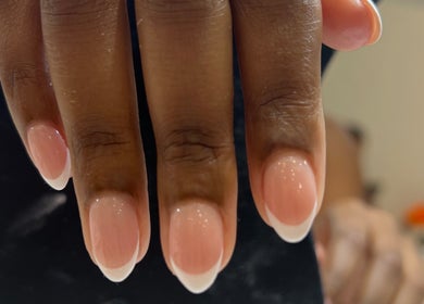 Close-up of polished nails at Carolinailedit in Wellington, Florida, US.