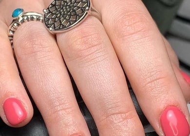 Stylish pink manicure at The Elizabeth Nail Co., Shoreham-by-sea, England, GB.
