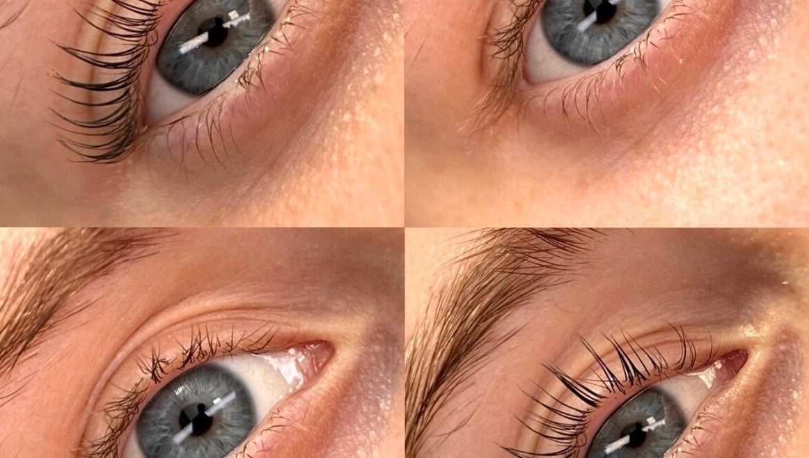 Close-up of eyelash extensions at Luxe Lashes, Jersey, St Helier, JE, showcasing detailed lash artistry.