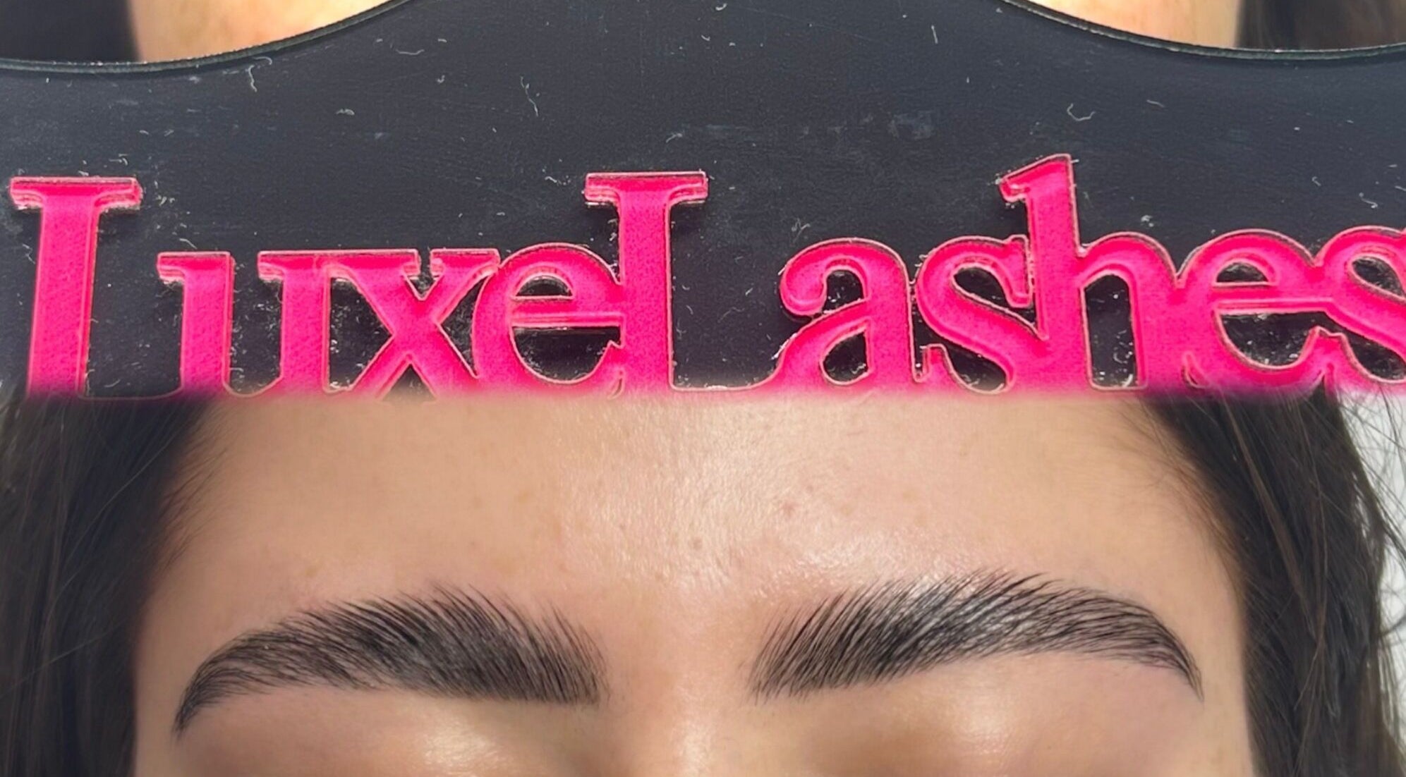Expertly shaped brows at Luxe Lashes, Jersey, St Helier, JE, showcase precision beauty services.