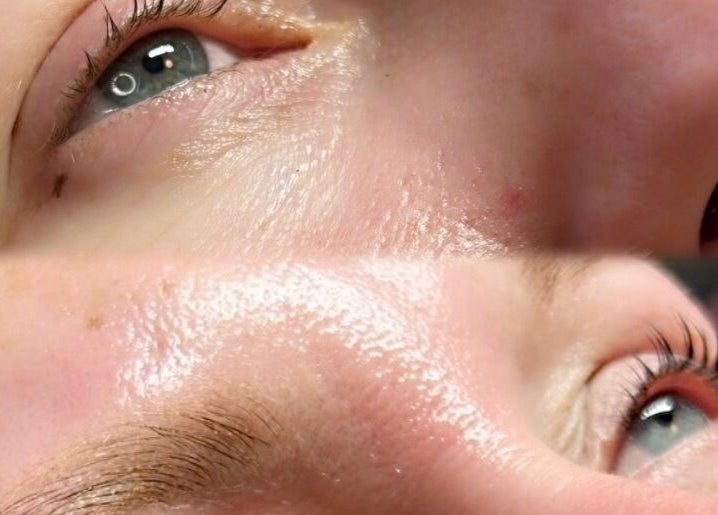 Close-up of a fresh lash lift at Luxe Lashes, Jersey, St Helier, JE, showcasing curled and defined lashes.