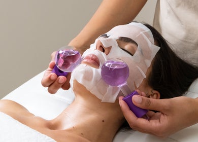 Relaxing facial treatment at Skyns Aesthetics Clinic in Nicosia, Nicosia, CY using rejuvenating skin therapy.