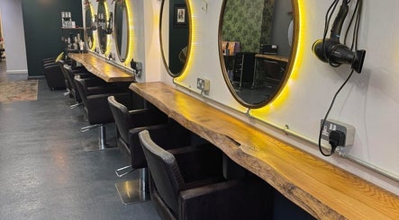 Elegant styling stations at Rebekah Whiteside Hair in Donaghadee, Northern Ireland, GB showcasing modern design.