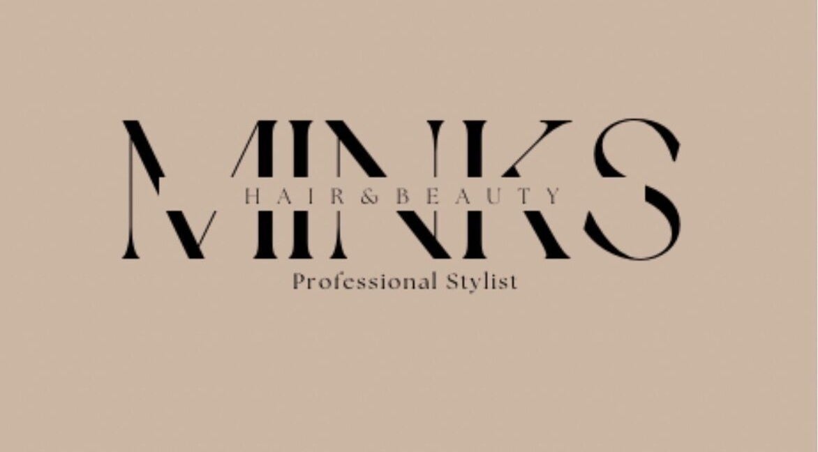 Logo of MinksHair&Beauty, a professional stylist in Luton, England, GB with elegant typography.