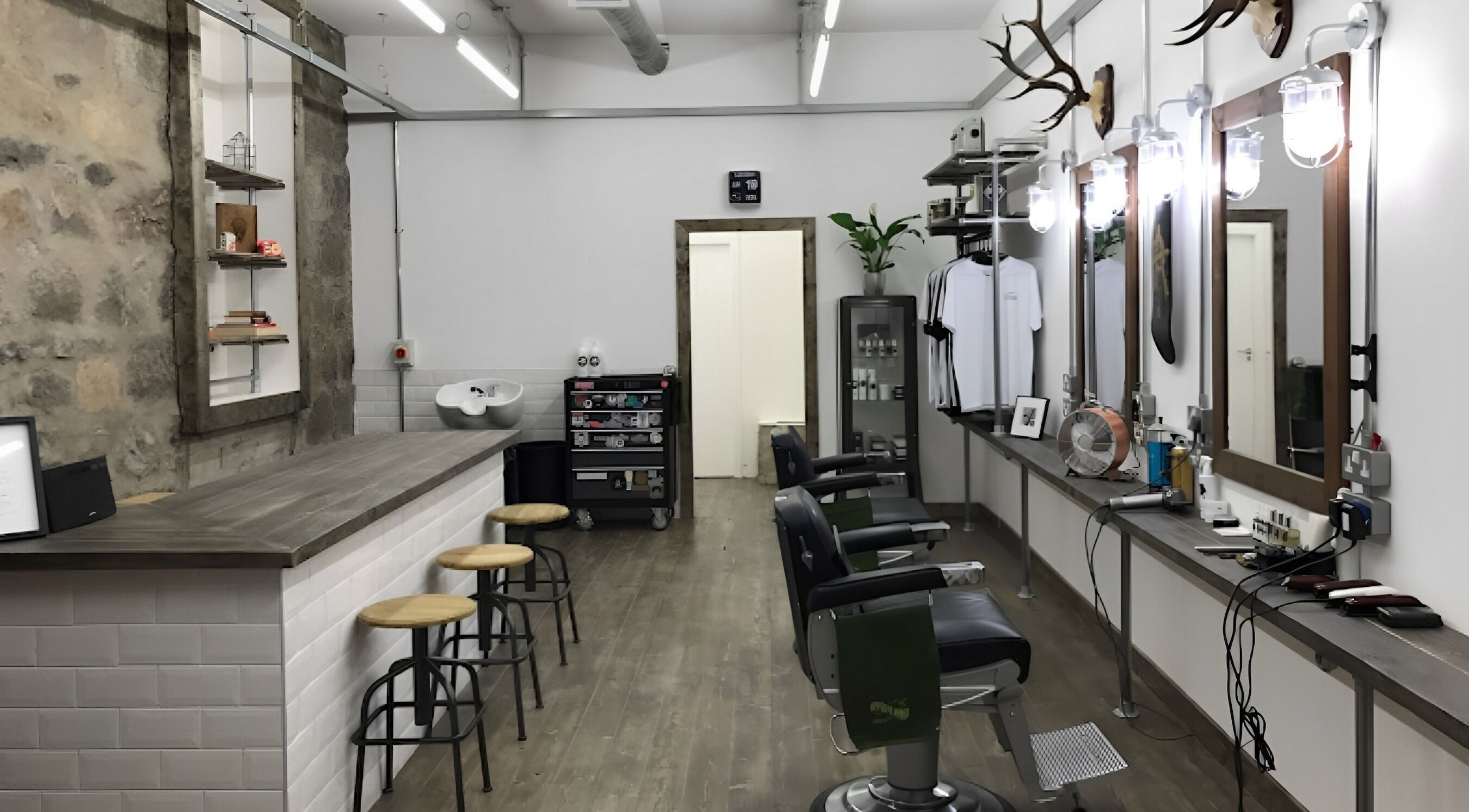 Gia beauty salon interior with rustic decor, Aberdeen, Scotland, GB.