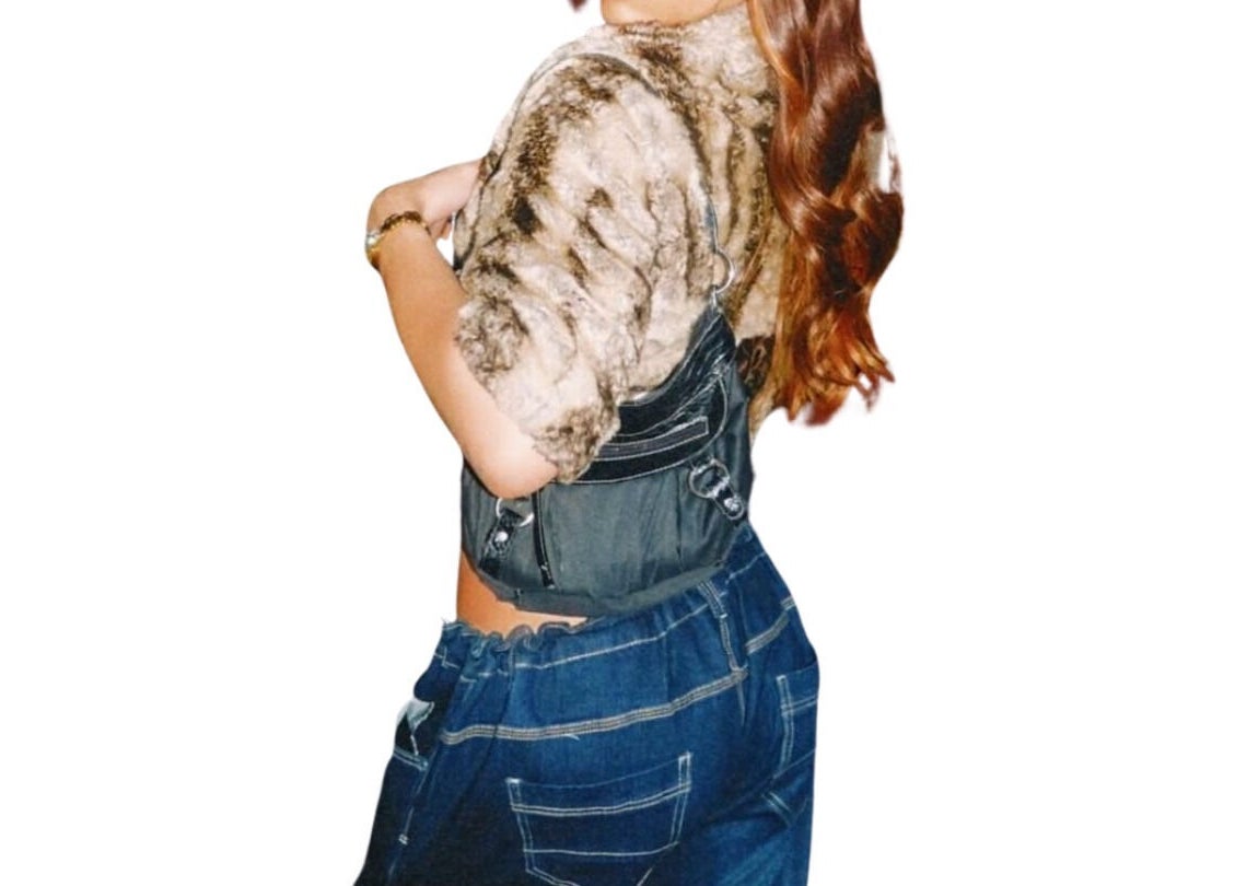 Trendy outfit with faux fur at Bad & Boujee Hair - Westfield Carousel, Cannington, Western Australia, AU.