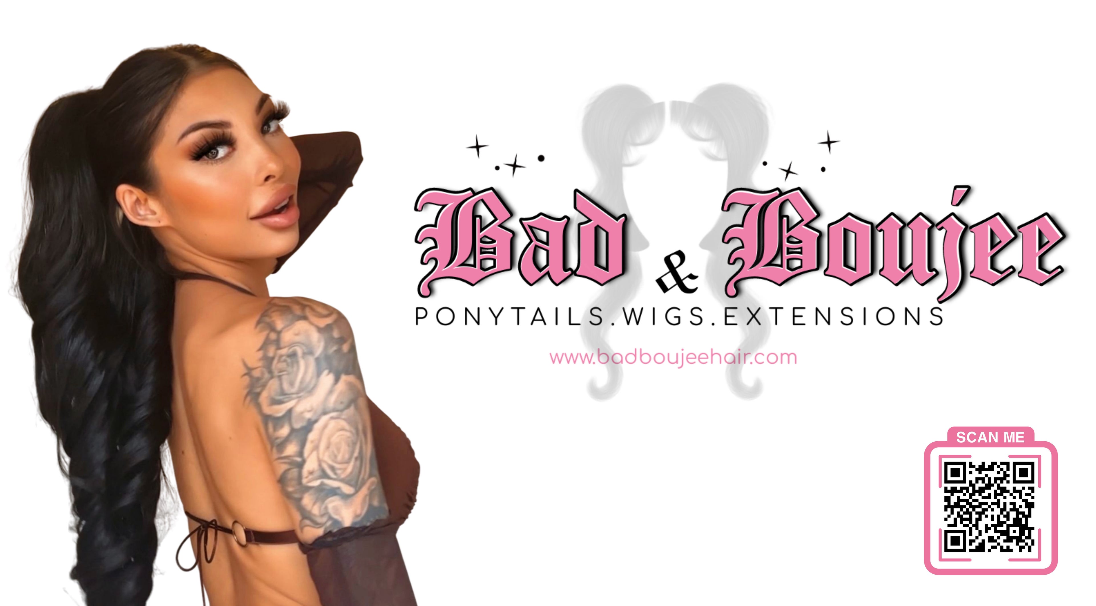 Model showcasing hair by Bad & Boujee Hair, Canningvale, Western Australia, AU. Elegant ponytail extension.