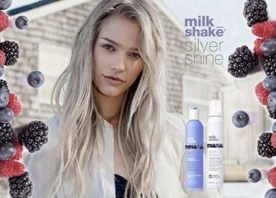 Blonde hair model with Milk Shake products at Willem Hair Design, Cape Town, Western Cape, ZA.