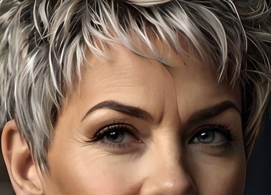 Close-up of chic pixie cut at Willem Hair Design in Cape Town, Western Cape, ZA.