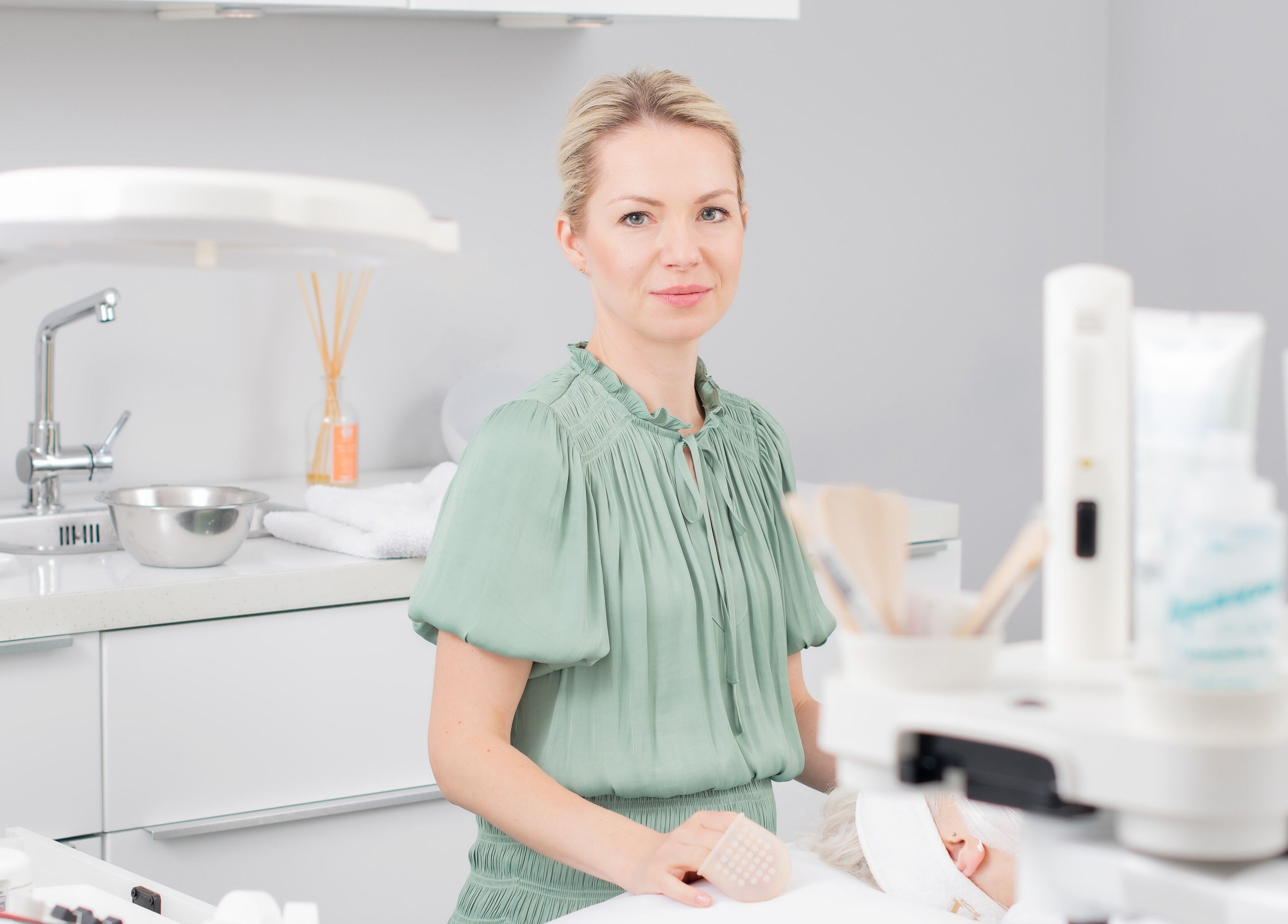 Professional skincare session at Skin By Olga, Dublin, County Dublin, IE, featuring calming ambience and expert care.