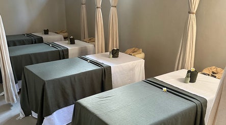 Massage tables at Sol Spa Gili in Nusa Tenggara Barat, ID, offering a serene wellness experience.