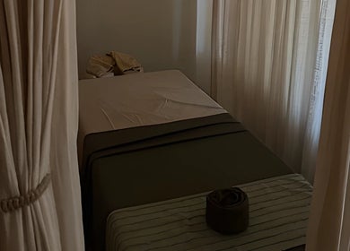 Serene treatment room at Sol Spa Gili with soft lighting, located in Nusa Tenggara Barat, Nusa Tenggara Barat, ID.