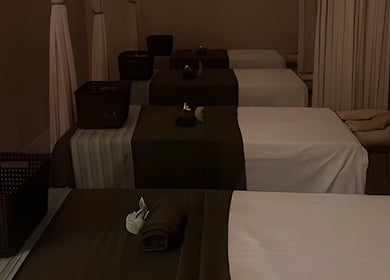 Serene treatment beds at Sol Spa Gili, Nusa Tenggara Barat, ID, offering ultimate relaxation and wellness.