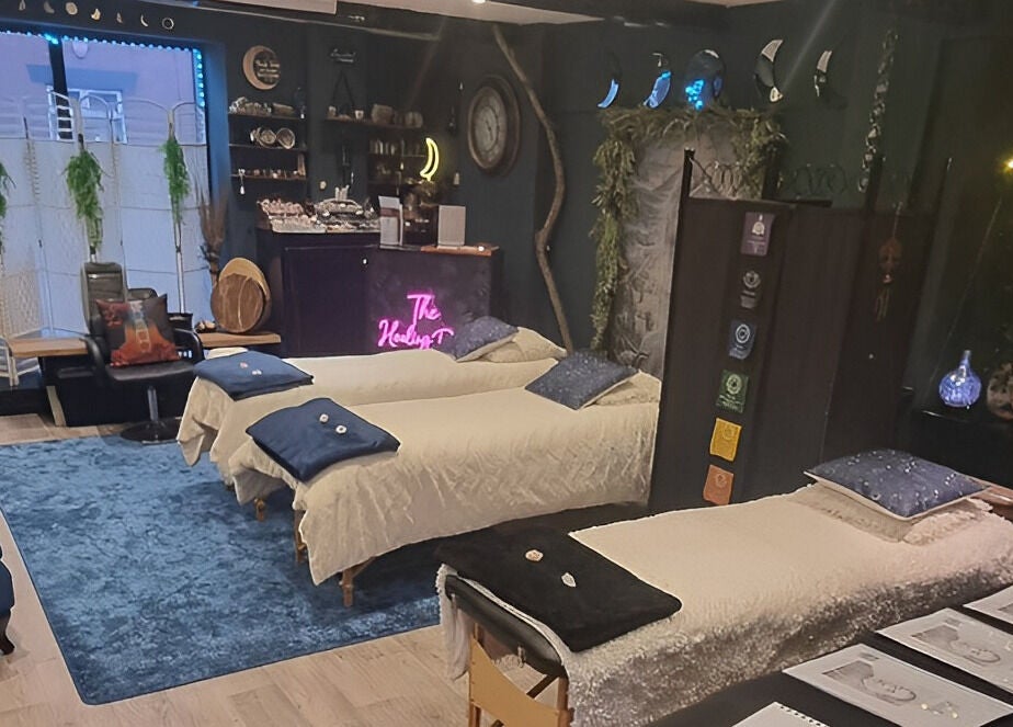 Relaxing therapy beds at The Healing Room Oldham, Oldham, England, GB, offering tranquility and wellness services.