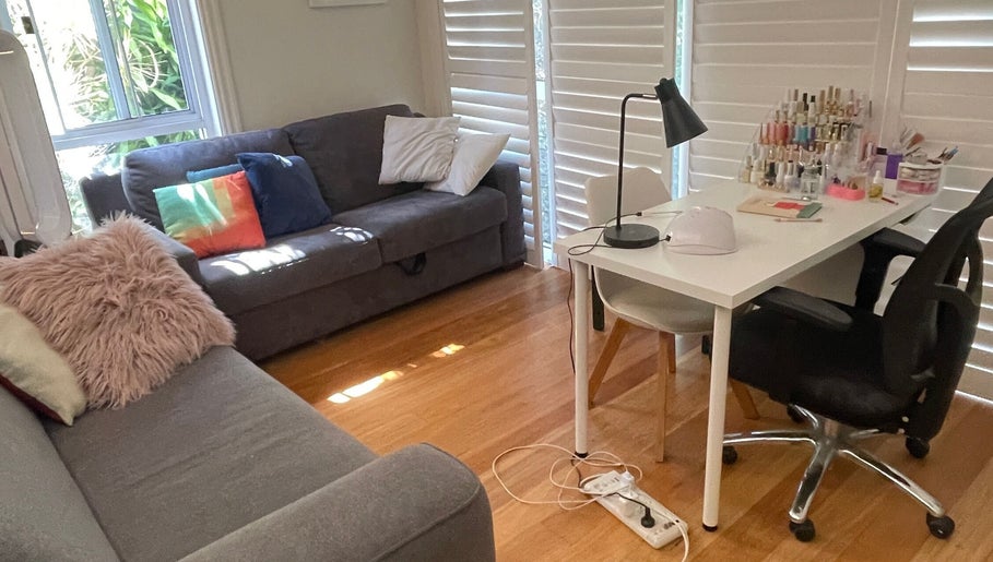 Cozy nail salon setup at GlossedByCici, Balgowlah Heights, New South Wales, AU, featuring modern decor.