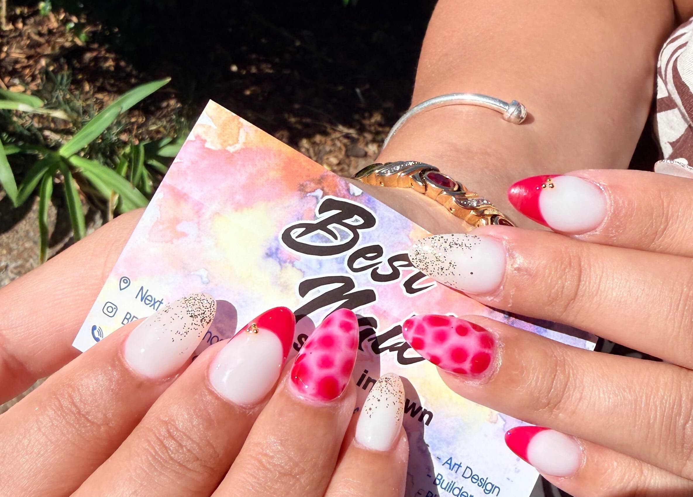 Colorful manicure at Best Nails & Spa, Glenorchy, Tasmania, AU showcasing unique nail designs.