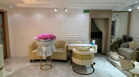 Luxurious nail care station at Glamsoul Beauty Lounge, Abu Dhabi, Abu Dhabi, AE, featuring elegant decor.
