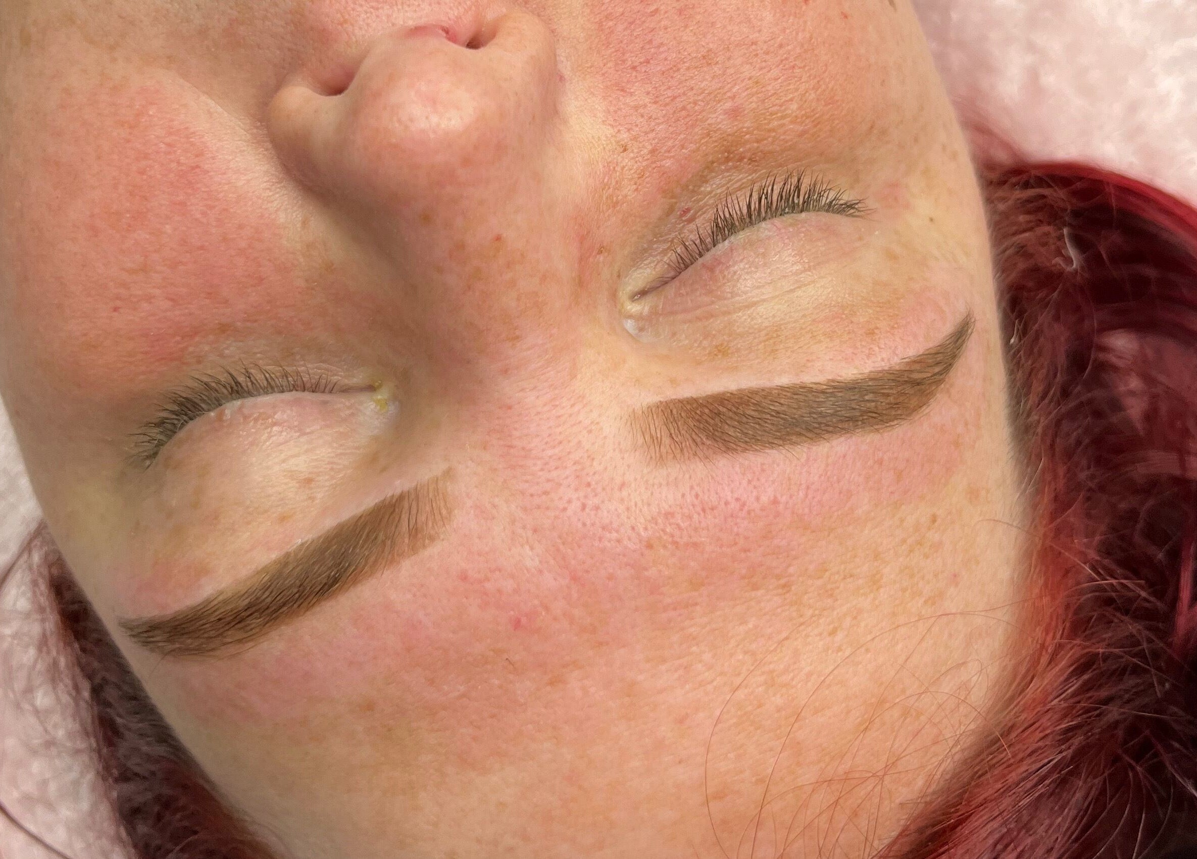Close-up of beautiful eyebrow treatment at Naked Skin Space, Glenmore Park, New South Wales, AU.