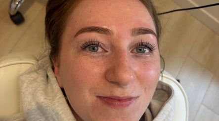 Client with perfectly shaped eyebrows at N Dbrows&Beauty, Busby, Scotland, GB, showcasing expert beauty services.