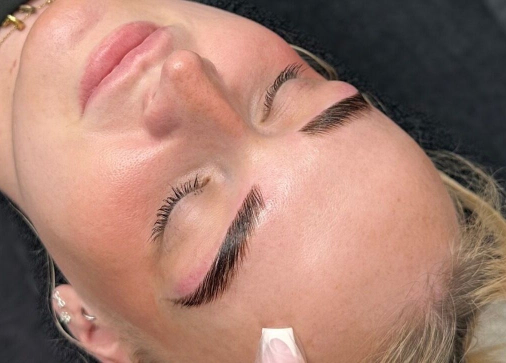 Brow treatment at Lash By GH, Whitwell, England, GB showcasing perfectly shaped arches.
