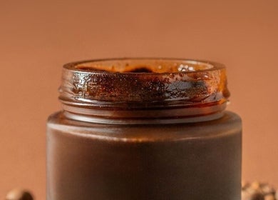 Mudita Rituals' wellness jar with earthy tones in Bali, Bali, ID. Enhance your natural glow.