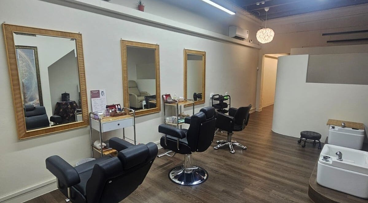 Modern salon chairs and mirrors at Beauty by Devi, Singapore, Singapore, SG.