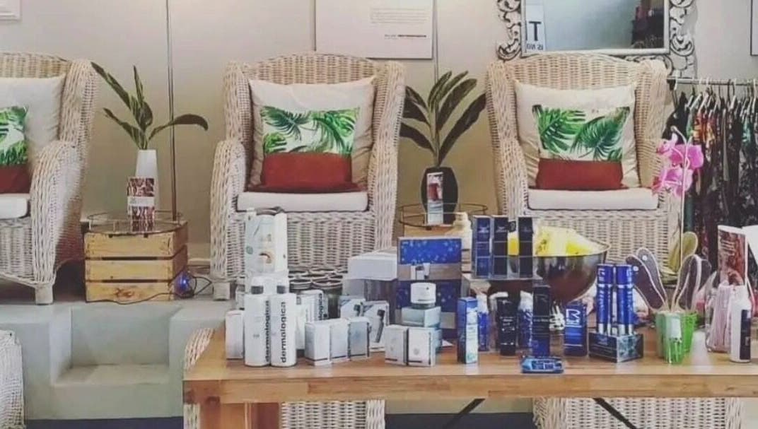 Elegant seating and beauty products at Tiffany's Beauty Salon, Ballito, Kwazulu-Natal, ZA.