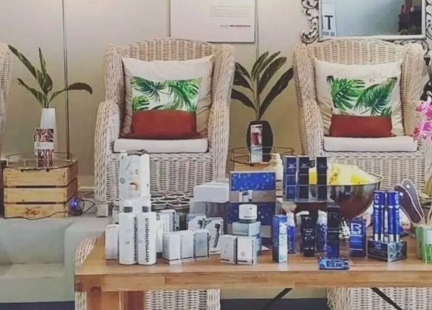 Elegant seating and beauty products at Tiffany's Beauty Salon, Ballito, Kwazulu-Natal, ZA.