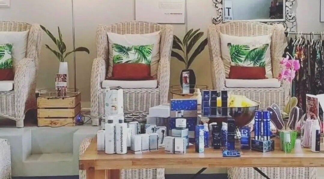 Elegant seating and beauty products at Tiffany's Beauty Salon, Ballito, Kwazulu-Natal, ZA.