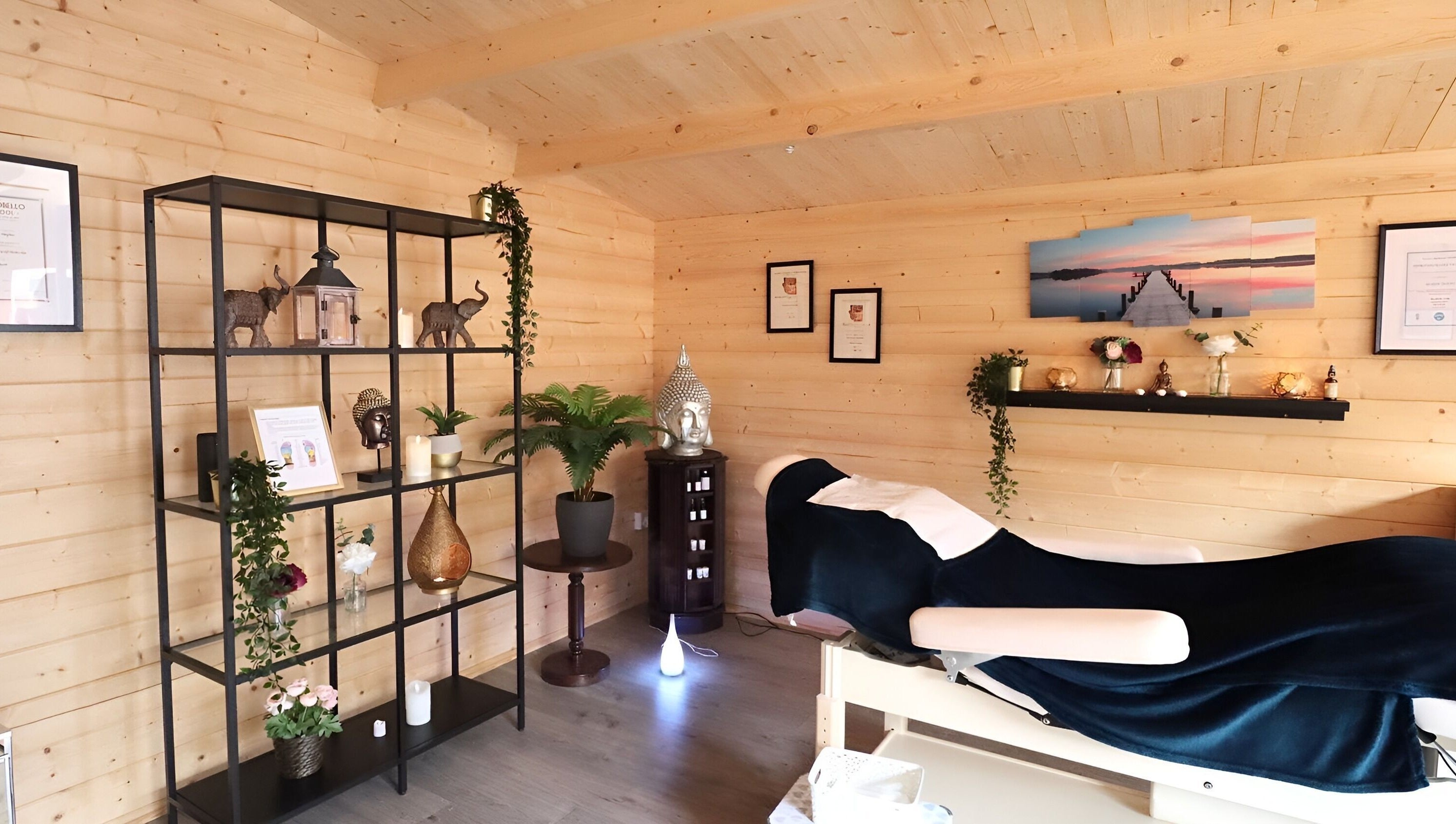 The Relaxation Hub therapy room in Dublin 4, IE featuring a massage bed and calming decor.