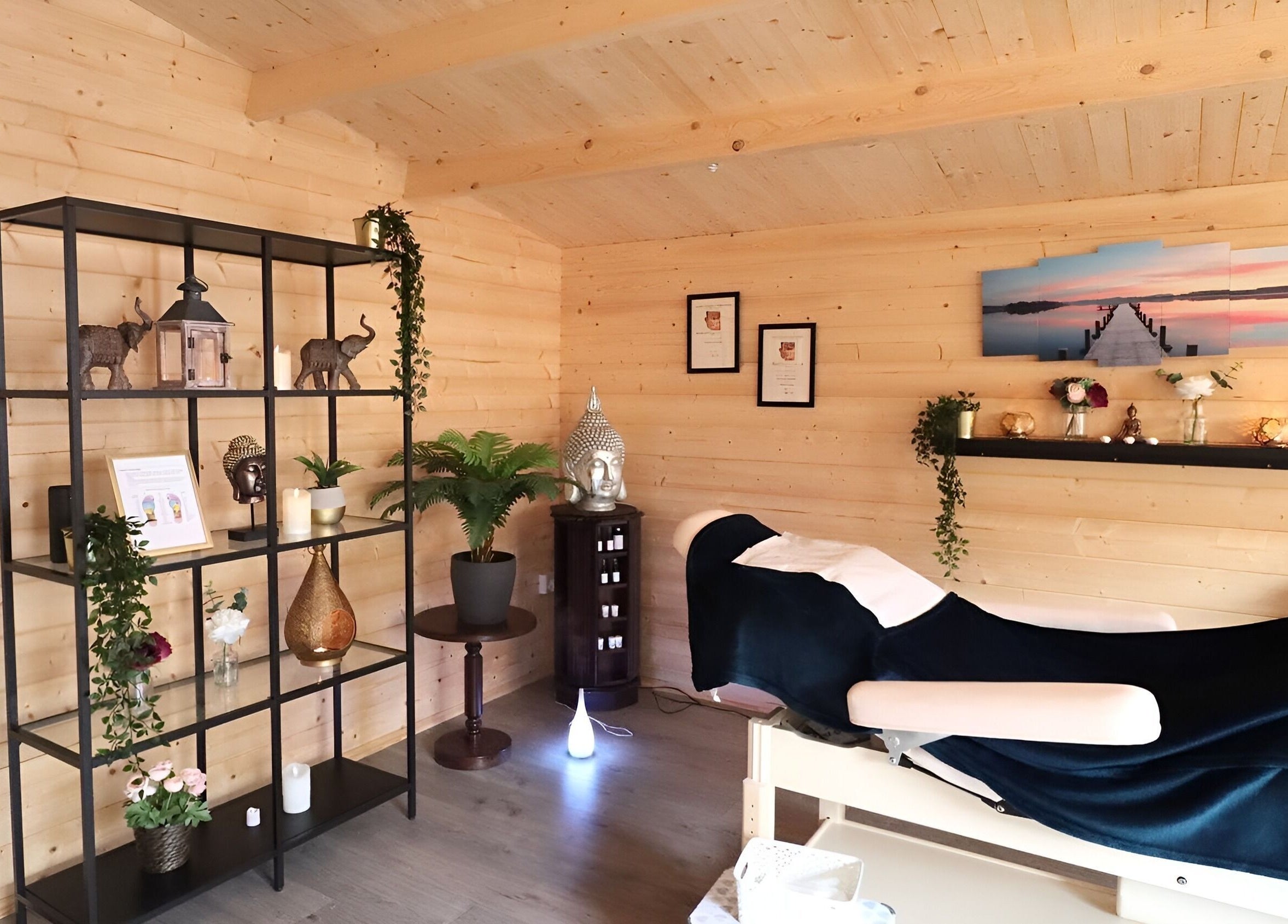 The Relaxation Hub therapy room in Dublin 4, IE featuring a massage bed and calming decor.