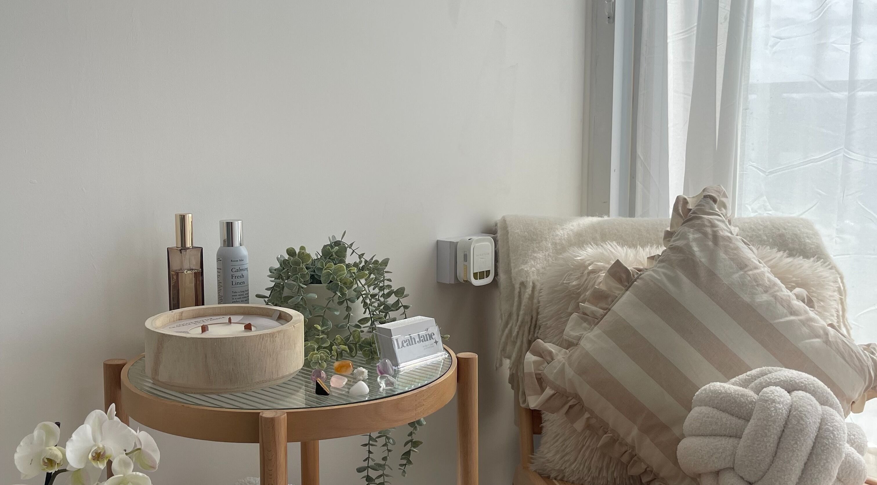 Cozy corner at Leah Jane Beauty and Aesthetics, Rochester, England, GB with lush decor and relaxing ambiance.