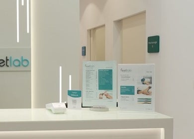 Reception at Feetlab Podiatry L.L.C - Dubai Hills Mall, elegant decor, Dubai, AE.