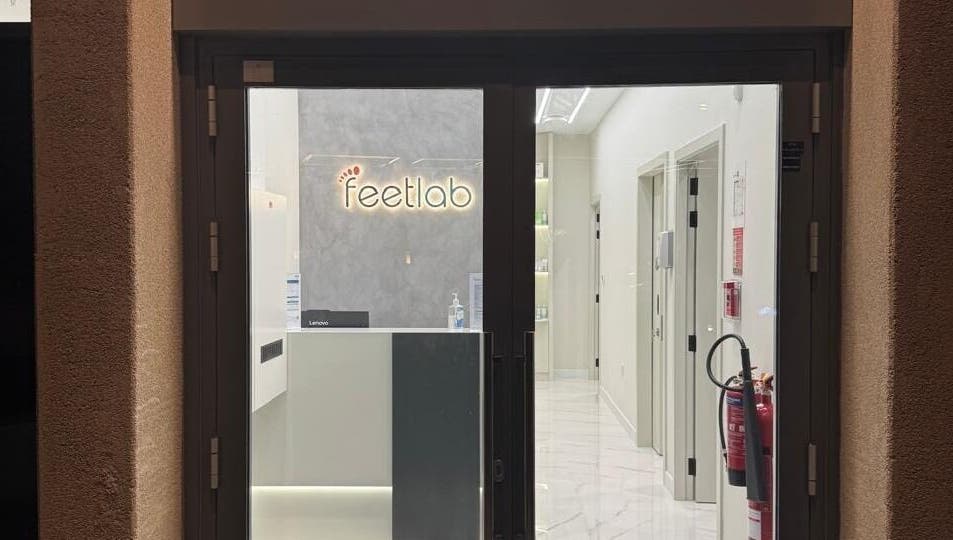 Entrance view of Feetlab - Dubai Creek Harbour, showcasing modern design at Dubai, AE.