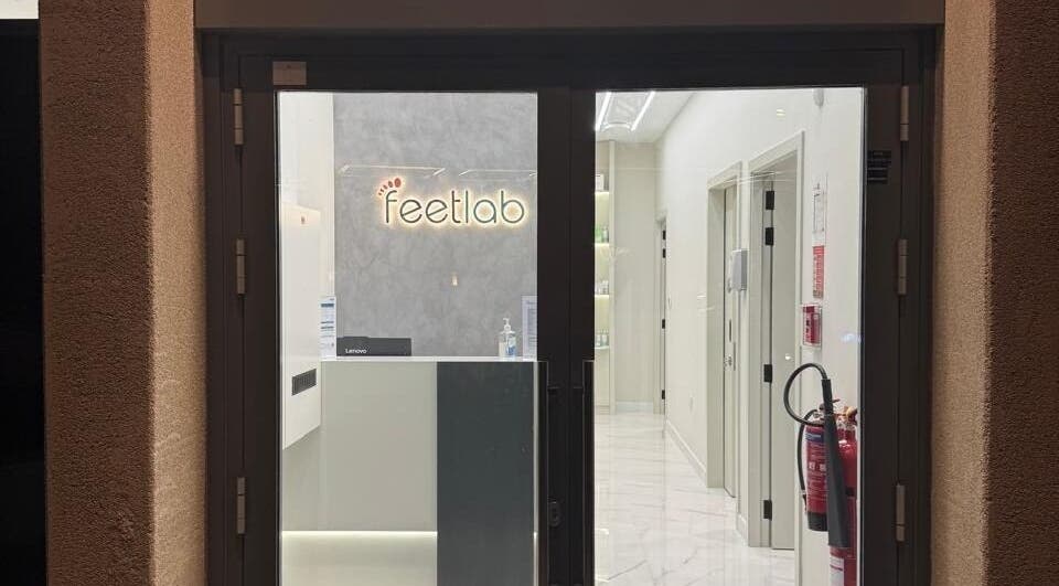 Entrance view of Feetlab - Dubai Creek Harbour, showcasing modern design at Dubai, AE.