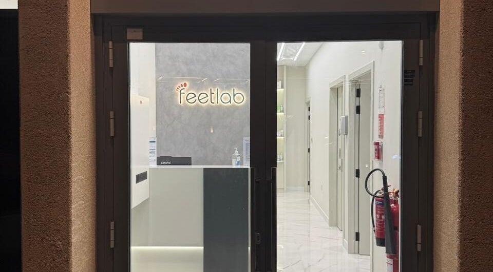Entrance view of Feetlab - Dubai Creek Harbour, showcasing modern design at Dubai, AE.