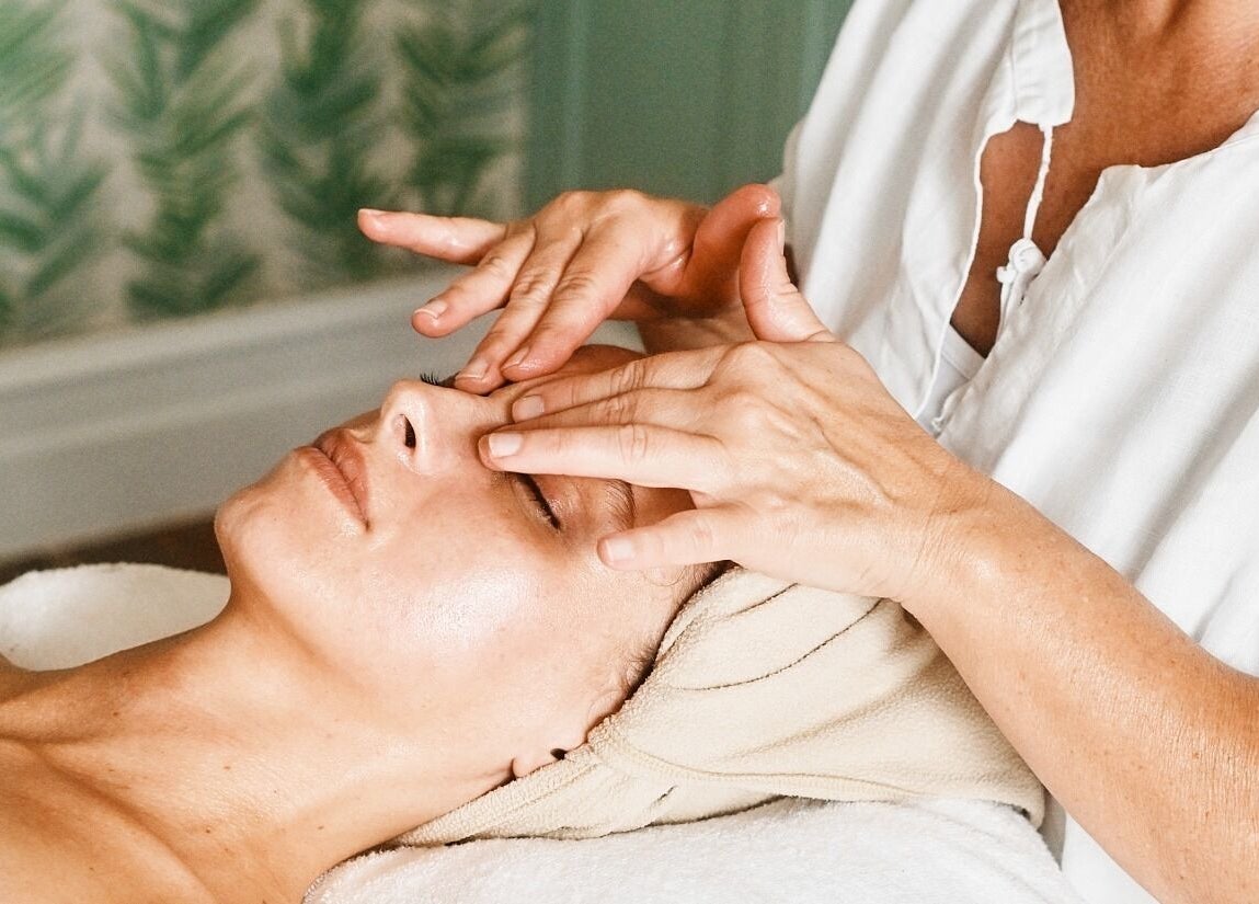 Facial massage at Halcyon Wellness, Cabarita Beach, New South Wales, AU, enhancing relaxation and rejuvenation.