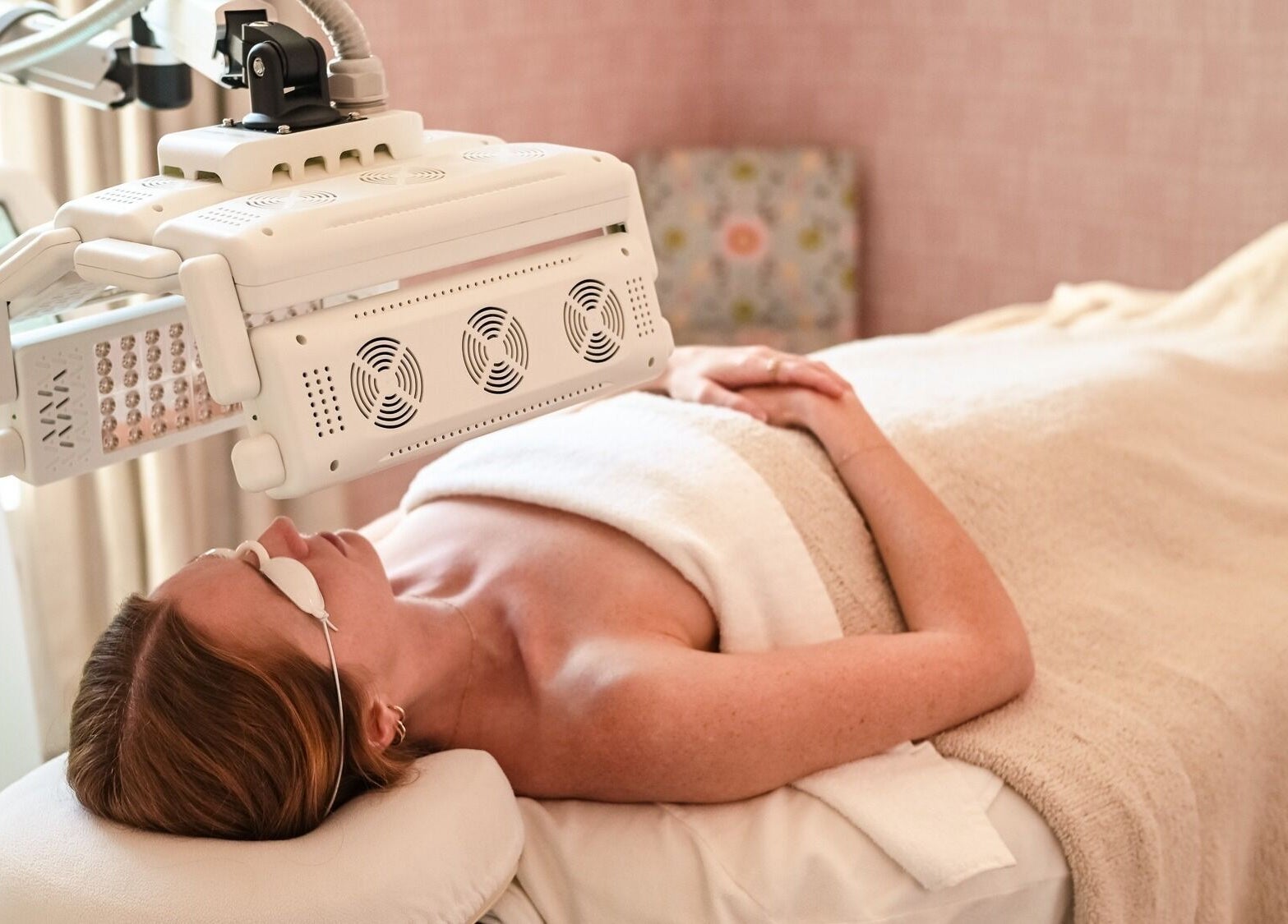 Advanced LED facial treatment at Halcyon Wellness, Cabarita Beach, New South Wales, AU.