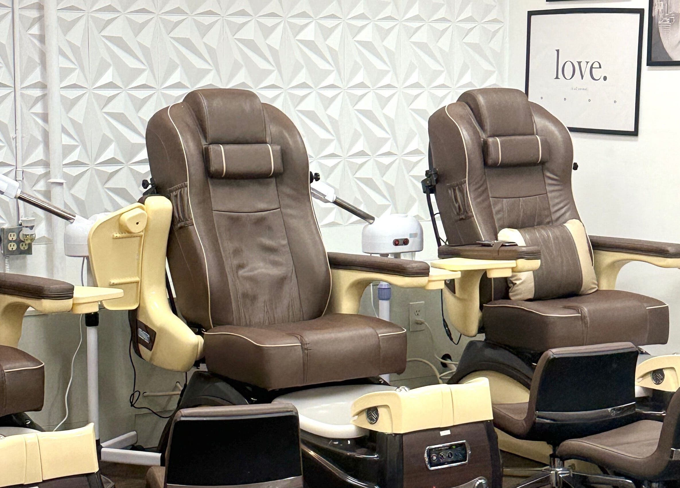Luxury pedicure chairs at MY NAILS in Victoria, Texas, US enhance your wellness experience.