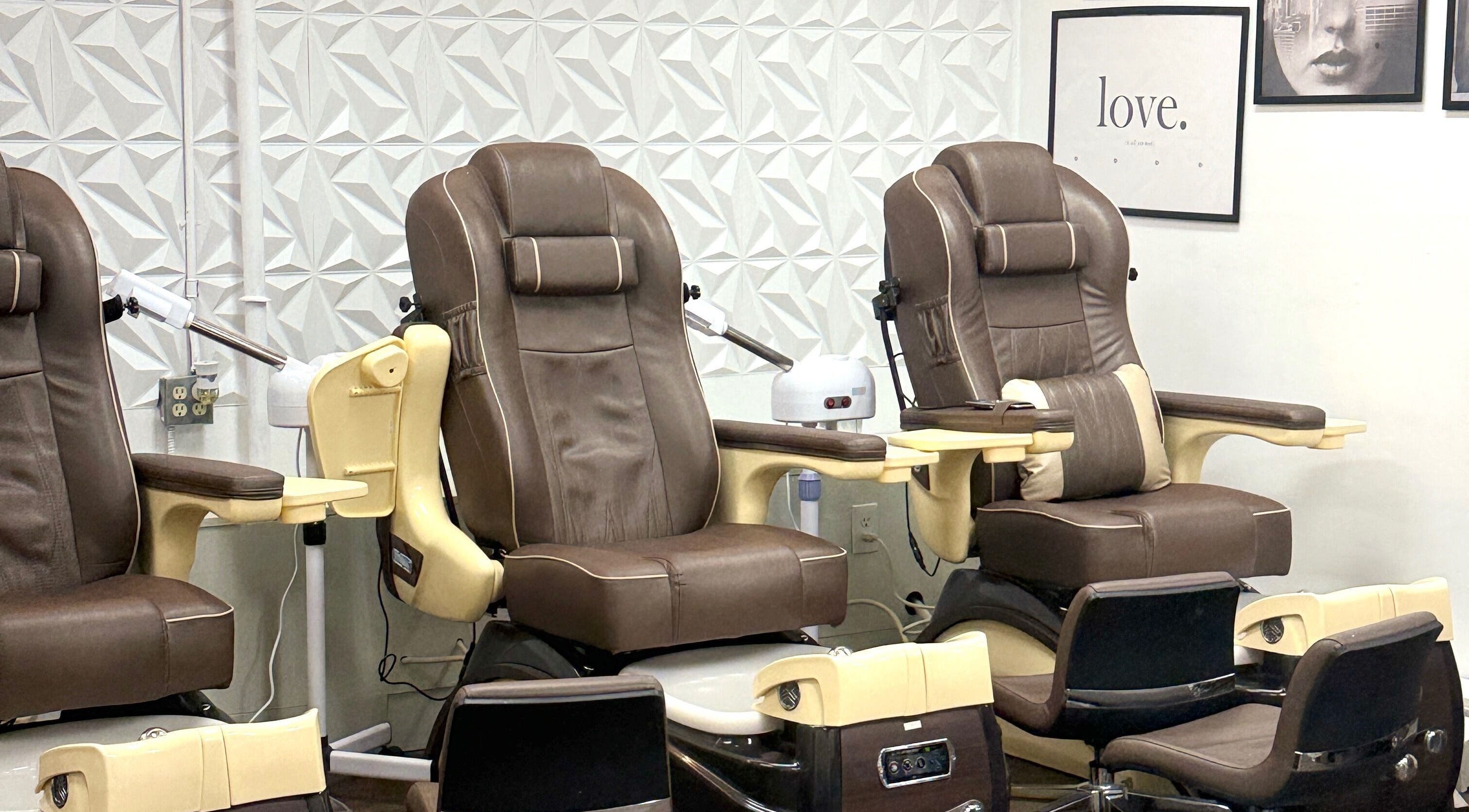 Luxury pedicure chairs at MY NAILS in Victoria, Texas, US enhance your wellness experience.