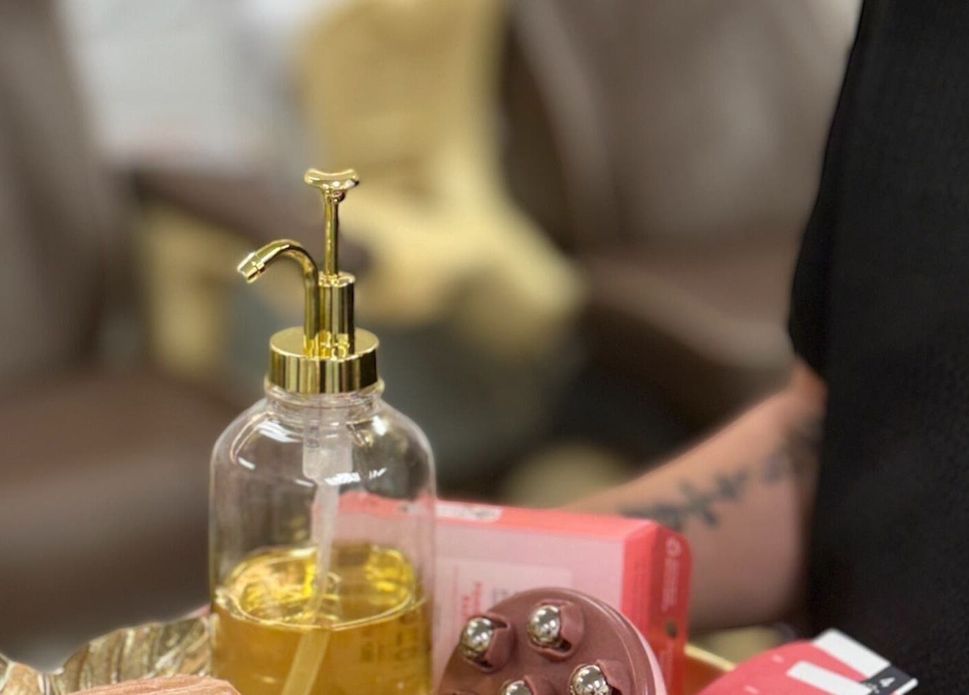 Luxurious spa tools at MY NAILS, Victoria, Texas, US, showcasing relaxation and elegance.