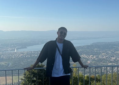 Person enjoying a scenic view near Aaran Sutton Hair, Aberdeen, Scotland, GB.