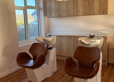 Stylish salon wash stations at Lauren Willett Bespoke Hair the Loft. By Westworks Collective in Bexhill, England, GB.