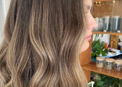Stunning wavy hairstyle at Lauren Willett Bespoke Hair the Loft. By Westworks Collective, Bexhill, England, GB.