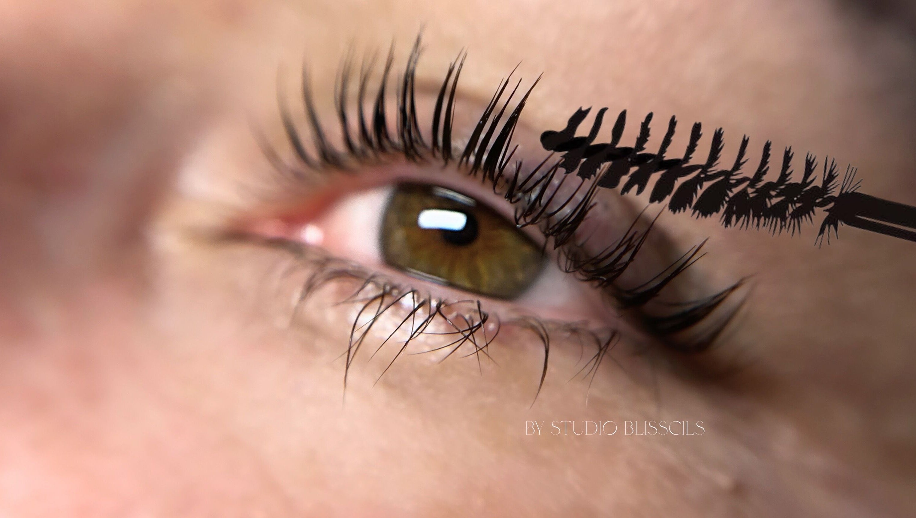 Extension de cils par Studio Bliss Cils, Plounévez-moëdec, Bretagne, FR, montrant des cils embellis.
