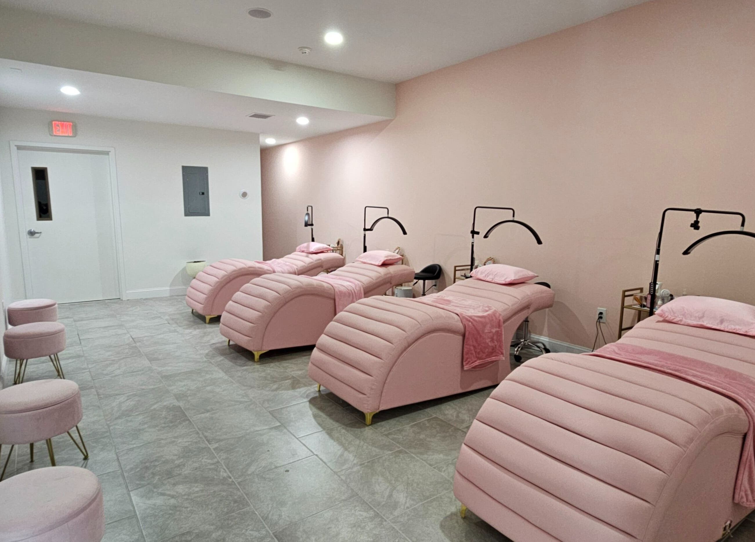 Cozy pink treatment room at Majestic Day Spa - Acton, MA, offering top wellness services in Acton, Massachusetts, US.