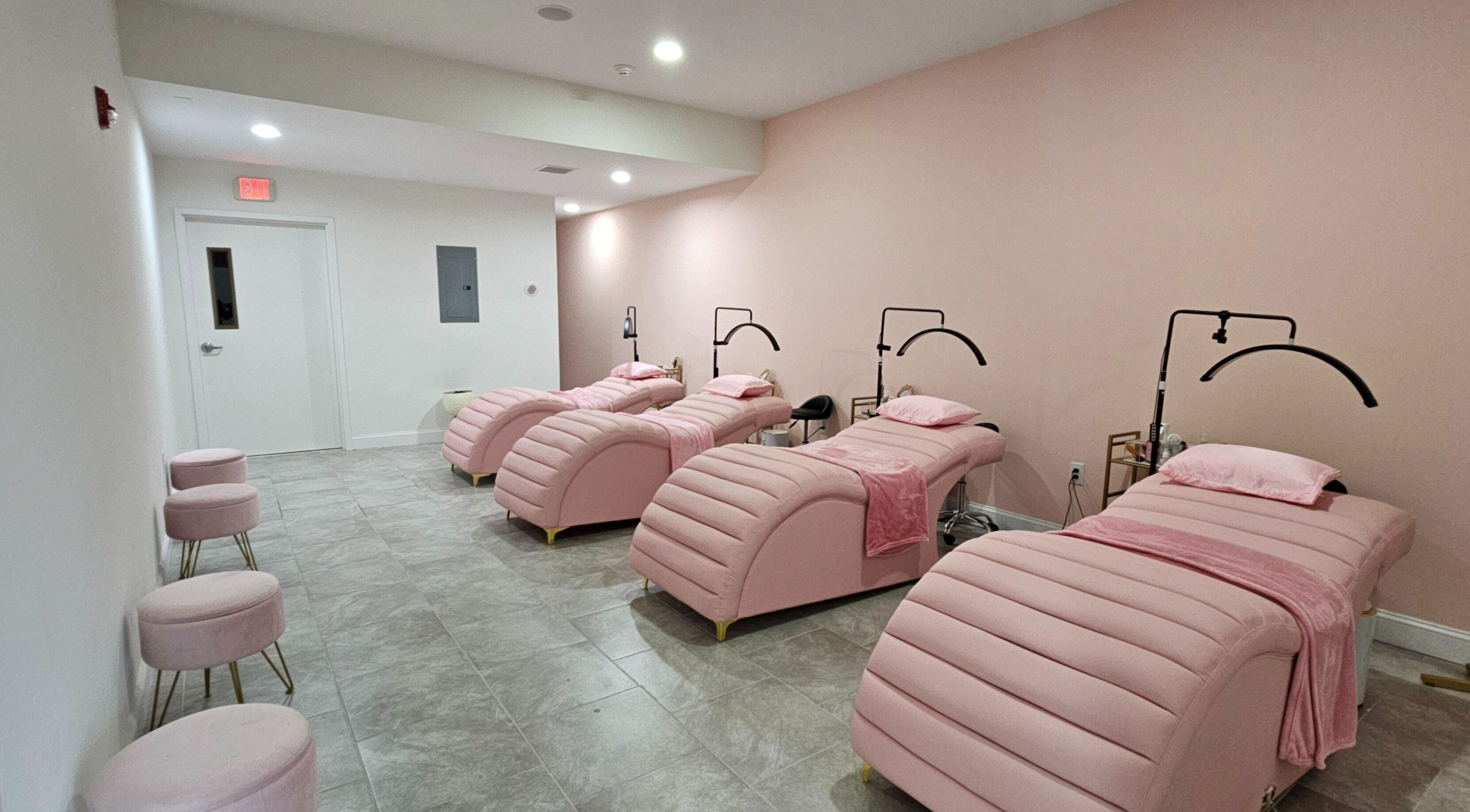 Cozy pink treatment room at Majestic Day Spa - Acton, MA, offering top wellness services in Acton, Massachusetts, US.