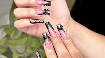Chic black and pink nail art design at Turbo Nails - Burnsville, MN, Burnsville, Minnesota, US.